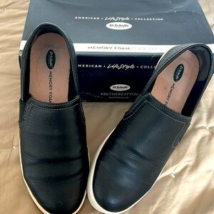 Dr Scholl’s blast slip in flat, sz 7.5, black comfort insole